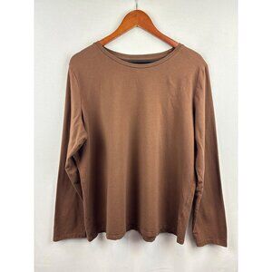 Women’s D&Co XL Chocolate Brown Long Sleeve Shirt